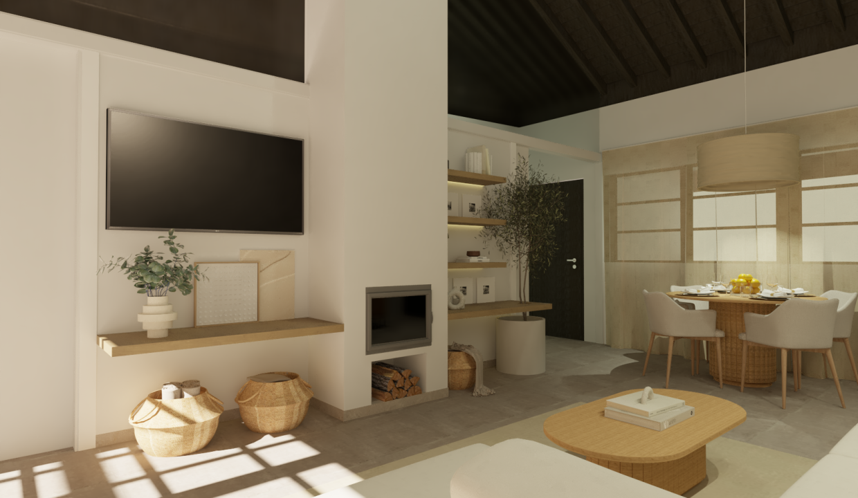 3D Salón hacia ventana 1